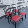 4 Vintage Retro Midcentury set of spindleback wooden Dining chairs Image 2
