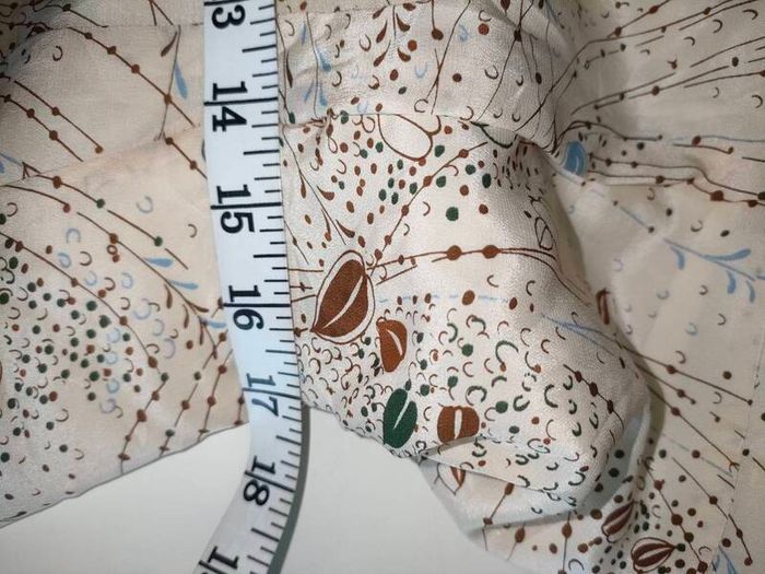 Vintage dress 1940s style beige with brown blue floral print size 12 14 Postage included