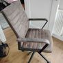 Office Chair - Brown Faux Suede, Swivel, Height Adjustable Image 3