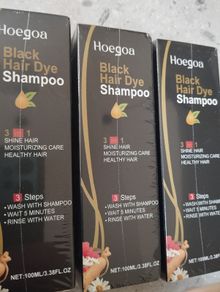 Hoegoa Black Hair Dye Shampoo x3