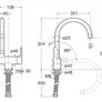 Roca Foldable Kitchen Sink Mixer Chrome Spout Image 3