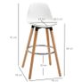 2 Piece Bar Stool Set Scandinavian Design, Footrest Image 2