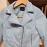 As new suede effect bomber style jacket, baby blue, worn only for confirmation Image 2