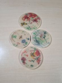 Vintage GUCCI coasters flora and fauna acrylic set of 4 Genuine Rare
