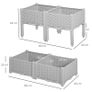 Set of 4 26L Garden Raised Bed Elevated Patio Flower Plant Planter Box PP Vegetables Planting Container, Grey Image 2