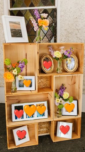 Wine Crate Wedding Photo Display