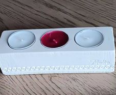 Rectangular 3 tea light candle holder