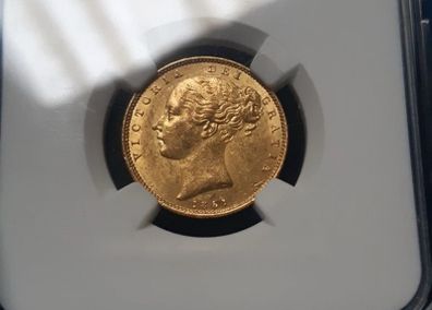 1851 British Gold Sovereign Coin NGC MS61 Rare Grade Great Britain QueenVictoria