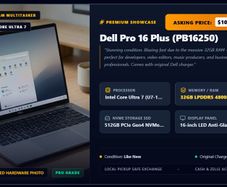 Dell pro 16 plus  16inch u7 265u 32gb 4800 512 ssd