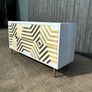 Solid wood sideboard with brass detail Image 2