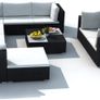 32-Piece Set Poly Rattan Sofa Lounge Set Garden Furniture, black Image 2