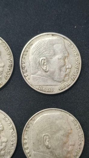 Complete Set - Germany 2 Reichsmark 1937 - All Mint Marks A,D,E,F,G,J