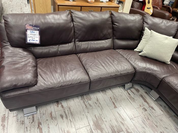 Dark Brown leather Corner Sofa