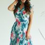 Pleated dress - green leaves Image 3