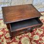 Antique Carved Oak Side Table with Drawer. Image 6
