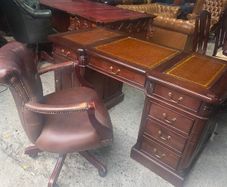mahogany partners desk+captains chair