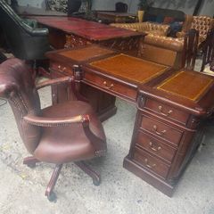 mahogany partners desk+captains chair