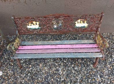 Cast iron kids garden  bench and table for restoration