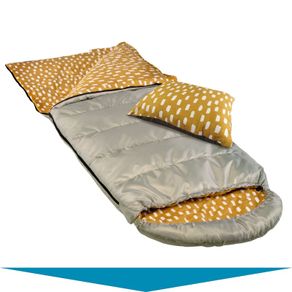 sleeping bag with cotton flannel lining and matching pillow   New