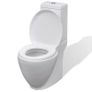 White Ceramic Toilet & Bidet Set Image 4