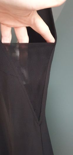 H&M black sheer panel's midi with side split Sz 12 - Bnwt Rrp 39.99