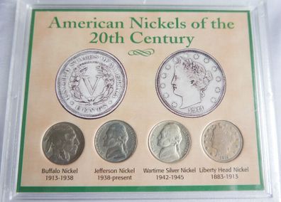 American Nickels Of The 20th Century Coin Set In Hard Plastic Display Holder