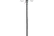 Garden Post Light E27 220 cm Aluminium 3-Lantern Dark Green