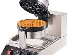 Commercial Belgian Waffle Maker 1300W Round Stainless Steel