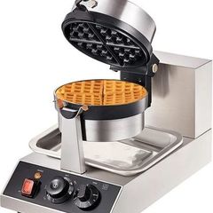 Commercial Belgian Waffle Maker 1300W Round Stainless Steel