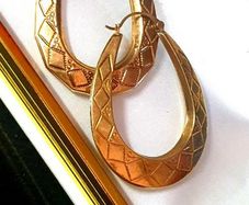 Vintage Hallmarked 9ct Gold Hoop Earrings