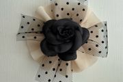 Vintage-inspired black rose brooch