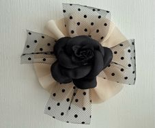 Vintage-inspired black rose brooch