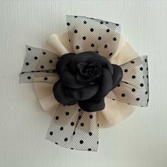 Vintage-inspired black rose brooch