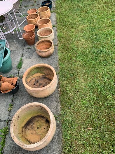 Mixed set of 11 terracotta pots