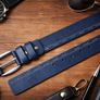 Womens Black Leather Belt Genuine Leather Belt with Stitch Detail, Casual & Office Wear Belt Image 2