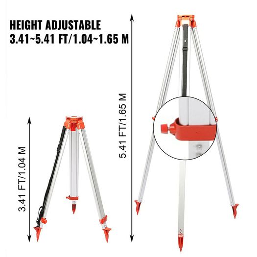 Self-Leveling 500m Vertical Horizontal Scanning Measurement Construction Tool Tripod and Staff Kit, fit for Auto Levels Rotary Laser Level