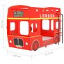 Bunk Bed London Bus Red MDF 90x200 cm Image 2