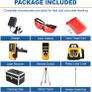 Rotary Laser Level Kit, 360 Degree Automatic Self Leveling Red Beam Horizontal Laser Transit, with Aluminum Tripod & Grade Rod, 500m Image 3