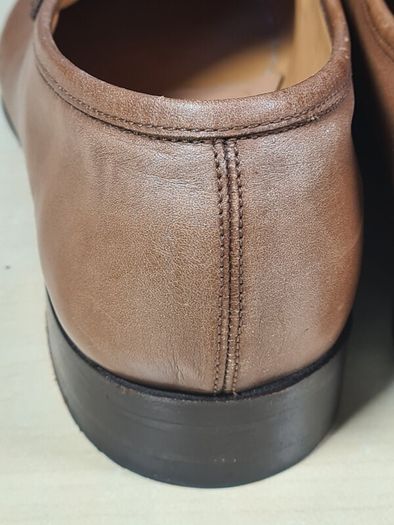 mens BARKER TORQUAY slip on shoes Brown Burnished Calf Size UK 7.5 EU 41.5 moccasin boat shoes