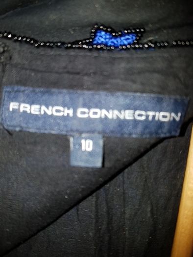 French Connection size uk8-10 black and blue beaded dress