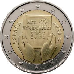 Spain 2 Euro Commemorative Coin 2026 - Spain & Disability: Protection, Rights and Inclusion. UNCIRCULATED.