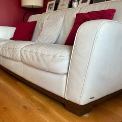 White leather Natuzzi couch set