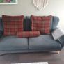Feather filled tarten cushions and bolster Image 3