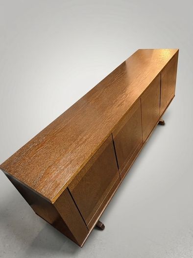 Mid-Century Modern Danish Stained Oak Architectural Sideboard Attributed to Skovby