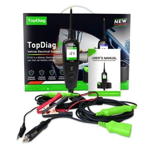 TopDiag P100 OBD2 Scanner 12V 24V Car Truck Power Scan Electric Circuit Tester Probe Car Battery Tester Automotive Tool PK PS100