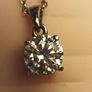 Rhodium Plated Sterling Silver 1ct Moissanite Solitaire Pendant and Chain Image 9