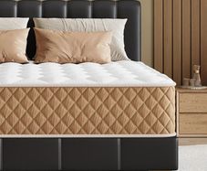 Double Mattresses 4FT6 Memory Foam Mattress, 7-Zone Pocket Sprung Double Bed Mattress with Soft Knitted Fabric, Medium Firm, Motion Isolation, Hybrid Mattress in a Box