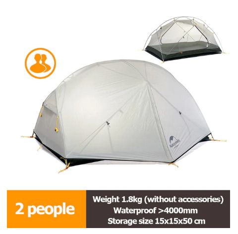 BRAND NEW Camping Tent Ultralight Outdoor 3 Season Waterproof 20D Nylon Hiking Tent 2 Person Backpacking Tent
