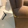 Pair of brown leather chesterfield armchairs Image 3