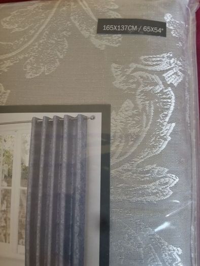 Pair of New Silver Black out Curtain, Eyelet